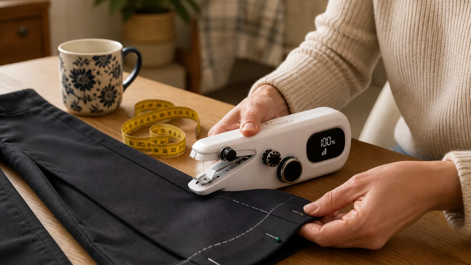 Hem Trousers at Home with a Handheld Sewing Machine: A UK Practice Plan